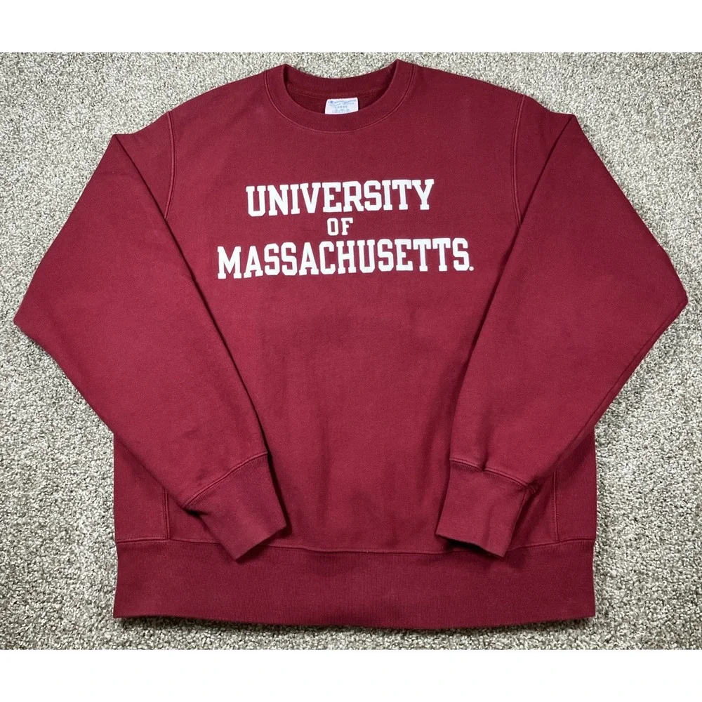 Champion Reverse Weave University of Massachusetts Sweatshirt Men's Large Y2K - Picture 1 of 9